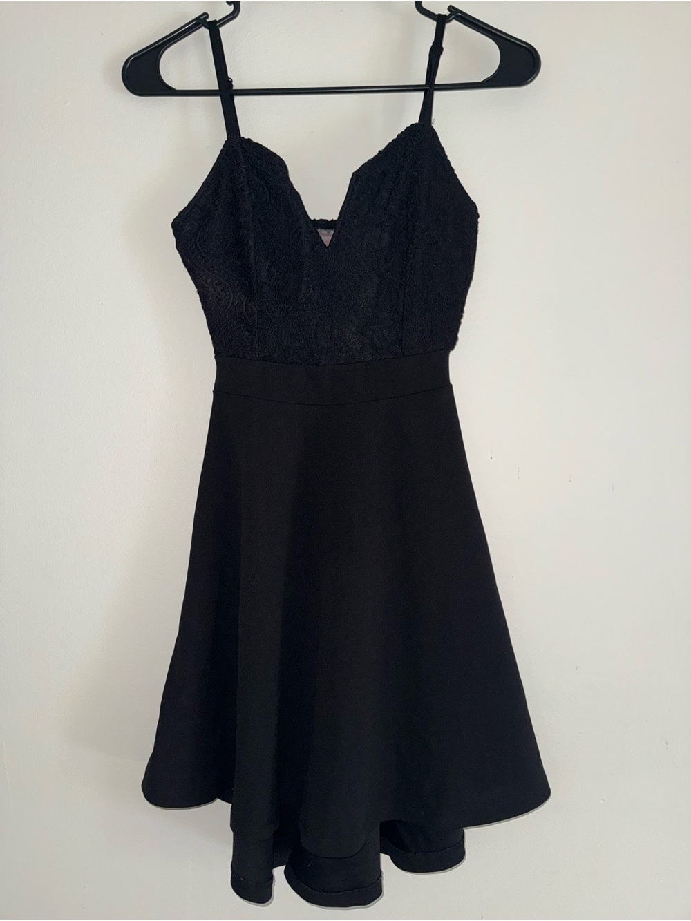 No Boundaries Black Lace Top with Spaghetti Straps